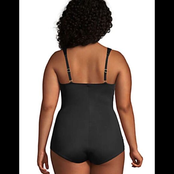 Land’s End Plus size slender control skirted one piece adjustable swimsuit Var - Picture 6 of 6